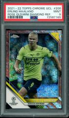 Erling Haaland [Rose Gold Mini Diamond Refractor] Soccer Cards 2021 Topps Chrome UEFA Champions League Prices