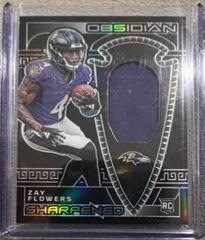 Zay Flowers #8 Football Cards 2023 Panini Obsidian Sharpened Swatch Prices