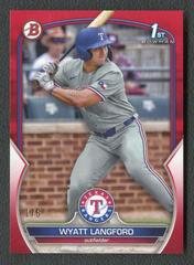 Wyatt Langford [Red] #BD-106 Baseball Cards 2023 Bowman Draft Prices
