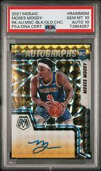 Moses Moody [Choice Black Gold] #RAM-MSM Basketball Cards 2021 Panini Mosaic Rookie Autographs Prices