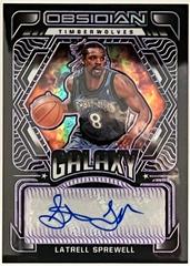Latrell Sprewell [Purple] Basketball Cards 2021 Panini Obsidian Galaxy Autographs Prices