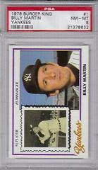 Billy Martin #1 Baseball Cards 1978 Burger King Yankees Prices