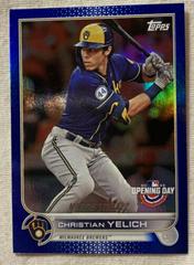 Christian Yelich [Blue Foil] #174 Baseball Cards 2022 Topps Opening Day Prices