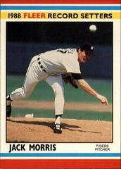 Jack Morris #26 Baseball Cards 1988 Fleer Record Setters Prices