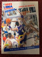 First Round: Suns 3, Lakers 2 #182 Basketball Cards 1993 Upper Deck Prices