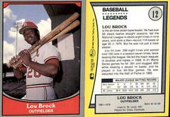 Lou Brock #12 Baseball Cards 1990 Pacific Legends Prices