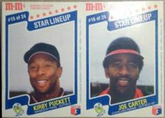 Joe Carter, Kirby Puckett [Panel] Baseball Cards 1987 M & M's Prices