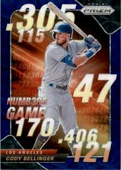 Cody Bellinger [Navy Blue Kaleidoscope] Baseball Cards 2020 Panini Prizm Numbers Game Prices