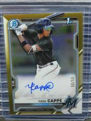 Yiddi Cappe [Gold Refractor] #CPA-YC Baseball Cards 2021 Bowman Chrome Prospect Autographs Prices