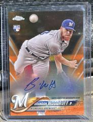 Brandon Woodruff [Orange Refractor] #RA-BW Baseball Cards 2018 Topps Chrome Rookie Autograph Prices
