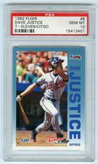 Dave Justice #8 Baseball Cards 1992 Fleer 7 Eleven Citgo Prices