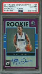 Yogi Ferrell [Purple] #37 Basketball Cards 2016 Panini Donruss Optic Rookie Signatures Prices