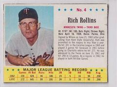 Rich Rollins [Hand Cut] #4 Baseball Cards 1963 Post Cereal Prices