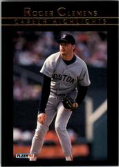 Roger Clemens [Career Highlights] Baseball Cards 1992 Fleer Prices