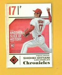Shohei Ohtani [Press Proof] #1 Baseball Cards 2018 Panini Chronicles Prices