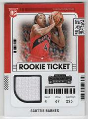 Scottie Barnes #RTS-SBA Basketball Cards 2021 Panini Contenders Rookie Ticket Swatches Prices