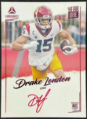 Drake London [Red] #YSR-DLO Football Cards 2022 Panini Luminance Year One Signatures RPS Prices