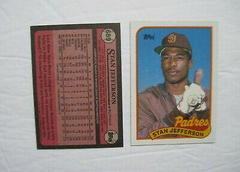 Stan Jefferson [Pink, Purple Triangle] Baseball Cards 1989 Topps Prices