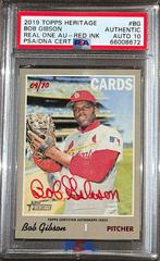 Bob Gibson [Red Ink] Baseball Cards 2019 Topps Heritage Real One Autographs Prices