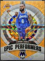 LeBron James [Orange Fluorescent] Basketball Cards 2021 Panini Mosaic Epic Performers Prices