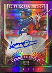 Vladimir Guerrero Jr. [Purple Status Die Cut Signature] Baseball Cards 2015 Panini Elite Extra Edition Prices