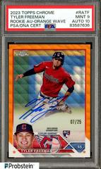 Tyler Freeman [Orange Wave] #RA-TF Baseball Cards 2023 Topps Chrome Rookie Autographs Prices