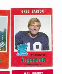 Greg Barton Football Cards 1971 O Pee Chee CFL Prices