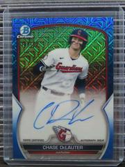 Chase DeLauter [Blue] Baseball Cards 2023 Bowman Chrome Prospect Mega Box Autographs Prices