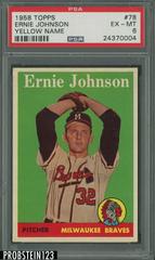 Ernie Johnson [Yellow Name] #78 Baseball Cards 1958 Topps Prices