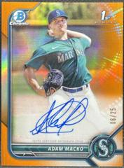 Adam Macko [Orange Refractor] #CPA-AM Baseball Cards 2022 Bowman Chrome Prospect Autographs Prices