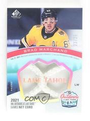 Brad Marchand #LTN-BM Hockey Cards 2021 SP Game Used NHL Lake Tahoe Games Net Cord Relics Prices