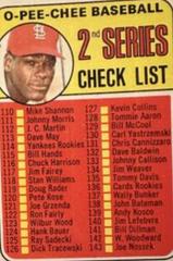 Checklist 110-218 [161 Is John Purdin] Baseball Cards 1969 O Pee Chee Prices
