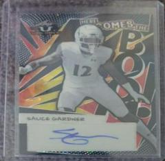 Sauce Gardner [Green] #HB-AG1 Football Cards 2022 Leaf Valiant Autographs Here Comes the Boom Prices