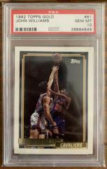 John Williams #61 Basketball Cards 1992 Topps Gold Prices