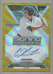 Colten Keith [Gold Prizm] #SS-CK Baseball Cards 2021 Panini Prizm Draft Picks Signing Sessions Autographs Prices