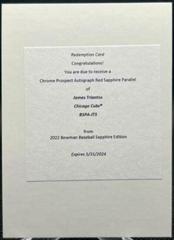James Triantos [Red] #BSPA-JTS Baseball Cards 2022 Bowman Chrome Sapphire Autographs Prices