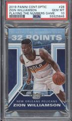 Zion Williamson Basketball Cards 2019 Panini Contenders Optic Playing the Numbers Game Prices