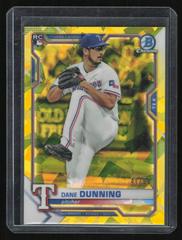 Dane Dunning [Yellow] #75 Baseball Cards 2021 Bowman Chrome Sapphire Prices