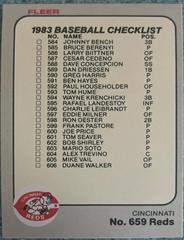 Checklist 584-628 #659 Baseball Cards 1983 Fleer Prices
