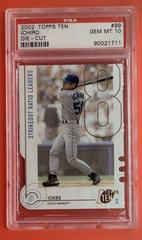 Ichiro [Die Cut] #99 Baseball Cards 2002 Topps Ten Prices