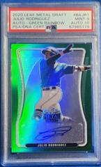 Julio Rodriguez [Green Rainbow] #BA-JR1 Baseball Cards 2020 Leaf Metal Draft Autographs Prices