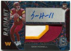 Sam Howell [Neon Blue] #RAD-SHO Football Cards 2022 Panini Spectra Radiant Rookie Patch Signatures Prices