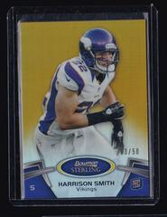Harrison Smith [Gold Refractor] Football Cards 2012 Bowman Sterling Prices