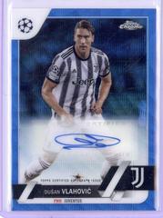 Dusan Vlahovic [Blue Wave] #CA-DV Soccer Cards 2022 Topps Chrome UEFA Club Competitions Autographs Prices