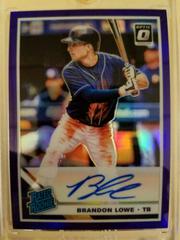 Brandon Lowe [Purple] #BL Baseball Cards 2019 Panini Donruss Optic Rated Rookie Signatures Prices