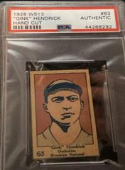 'Gink' Hendrick Baseball Cards 1928 W513 Hand Cut Prices