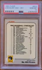 Checklist 302-351 #653 Baseball Cards 1983 Fleer Prices