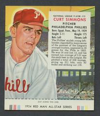 Curt Simmons #12 Baseball Cards 1954 Red Man Tobacco Prices
