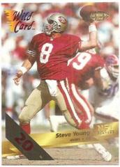 Steve Young [20 Stripe] #2 Football Cards 1993 Wild Card Prices