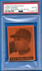 Ruben Gomez Baseball Cards 1958 San Francisco Call Bulletin Giants Prices